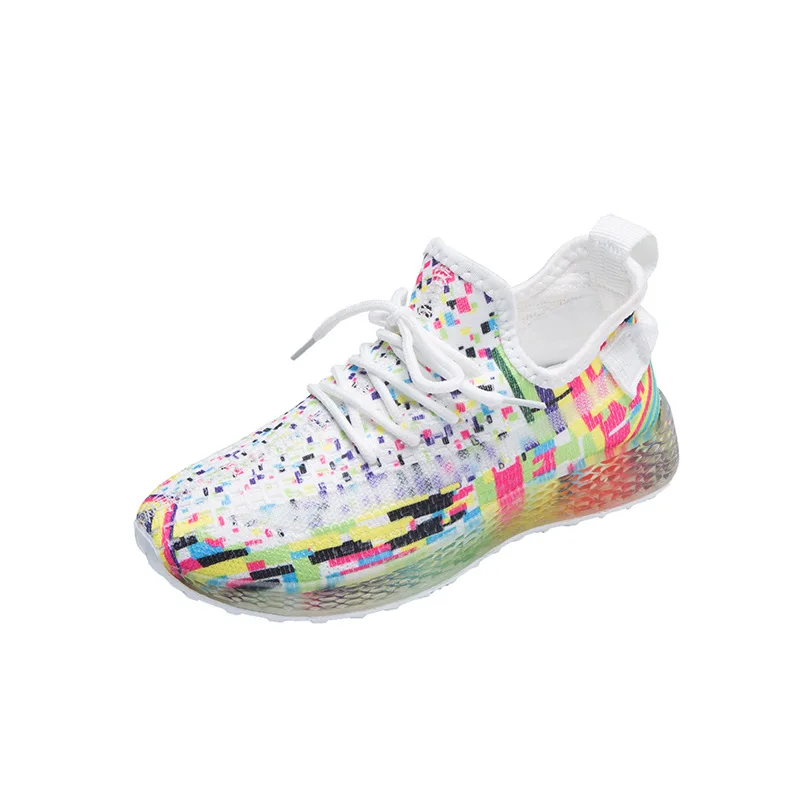 Кроссовки носки женские на платформе вязаные дышащие Повседневная модная