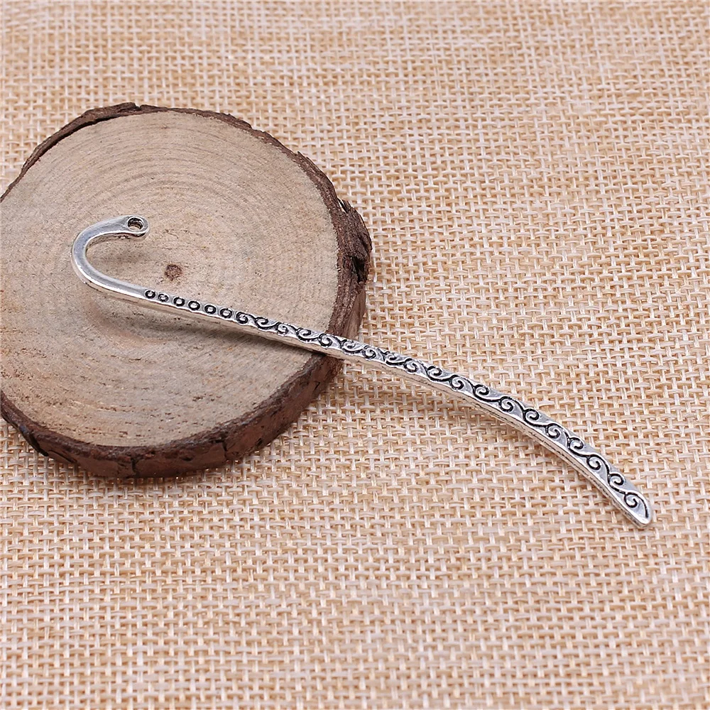 

Bracelets Charm Jewelry 4pcs 86x14mm Antique Silver Color Engraved Pattern Bookmarks