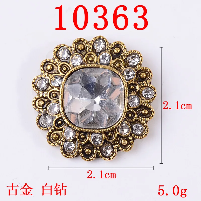 30pcs Antique gold alloy accessories flower plate buckle color crystal shoes and clothing materials bow tie DIY hand jewelry