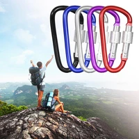 camping supplies 5pcs universal gate bottle buckle carabiner clip hook vibrant color d ring carabiners d shape for key