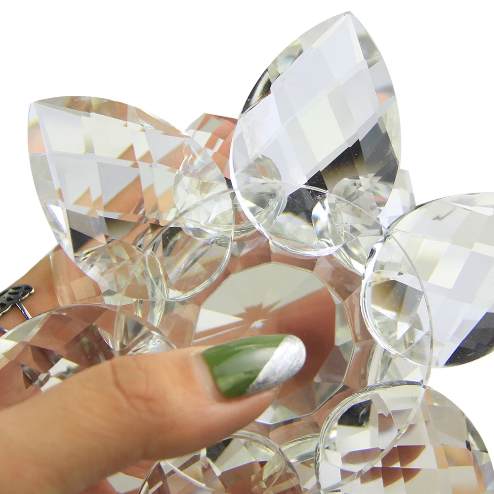 60mm-200mm Crystal Swan Lotus Glass Character Town Paper Ornament Feng Shui Decorative Collection Ornament Decoration