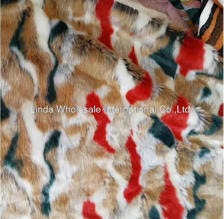 

Multicolor jacquard plush,fox fur rainbow fur cloth,fabrics for patchwork,felt cloth,Rabbit Plush handbag clothing shoe material