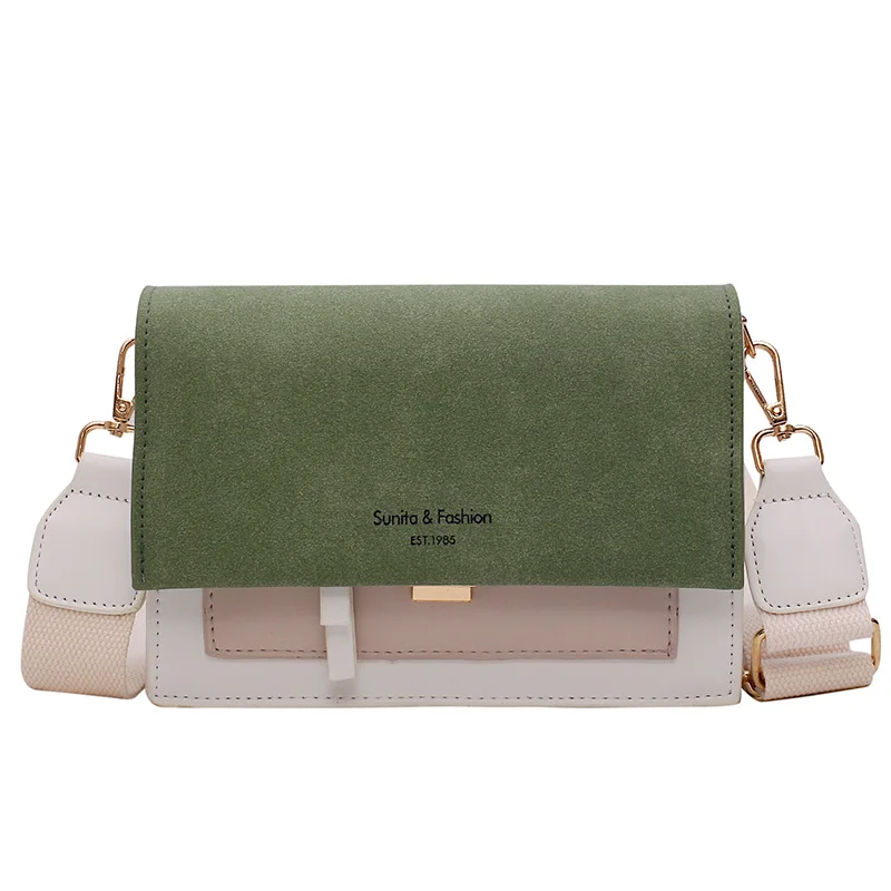 

Scrub Leather Contrast Color Crossbody Bags For Women 2021 Chain Simple Shoulder Bag Ladies Purses and Handbags Cross Body