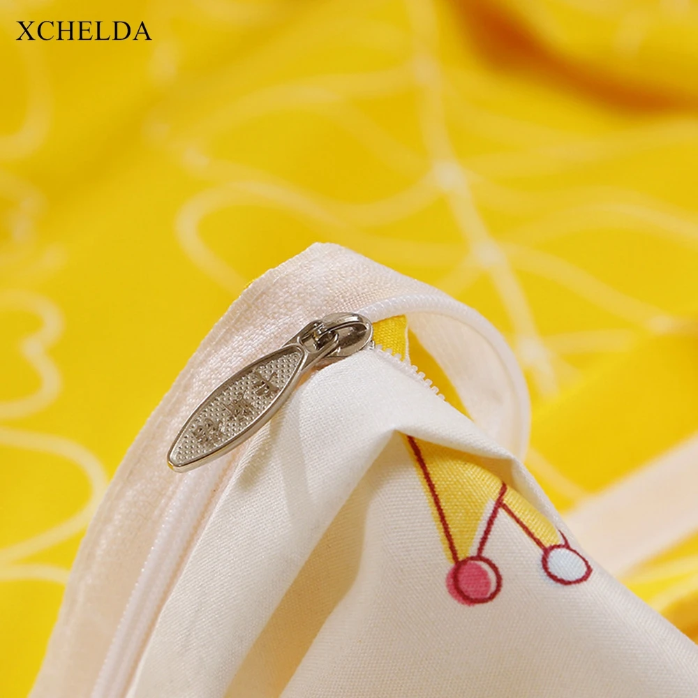 Постельное белье Семья двойной Queen Твин с кавайным рисунком Корона покрывало