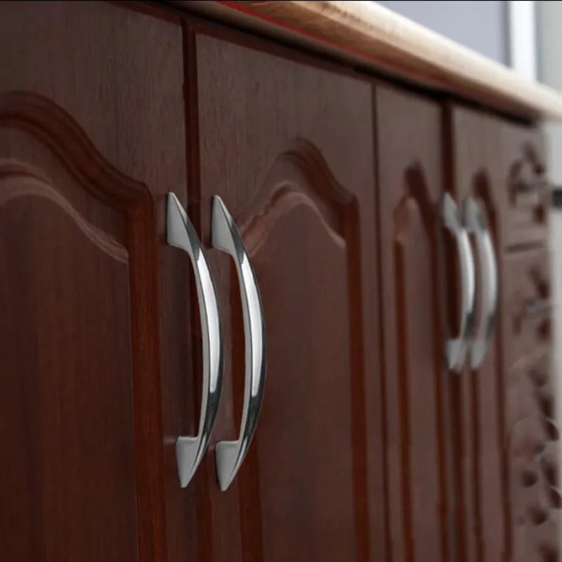 Современные Простые хромированные дверные ручки KK & FING Ручки ящиков для