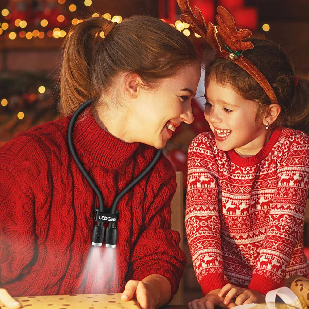 Перезаряжасветильник льник для чтения LEDGLE шеи взрослого 3 уровня яркости|Лампы