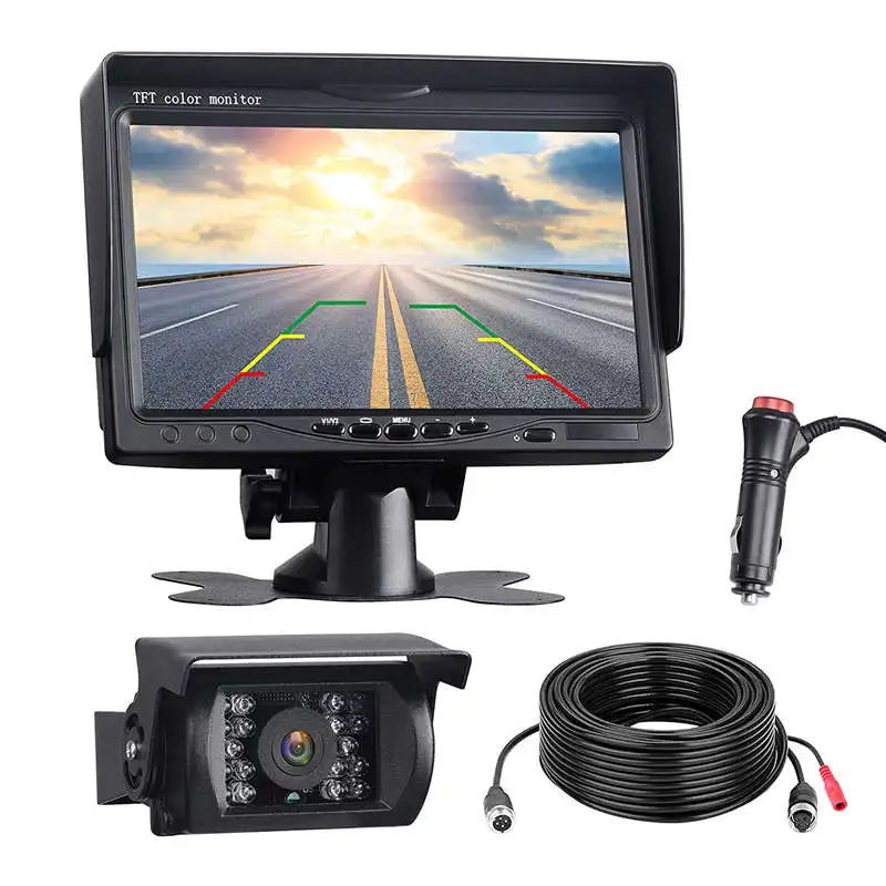 

Backup Camera Kit, 7 inch Lcd Rear View Monitor With Ip67 Waterproof Night Visible Back Up Rearview Reverse Cam For Trucks, Rvs,