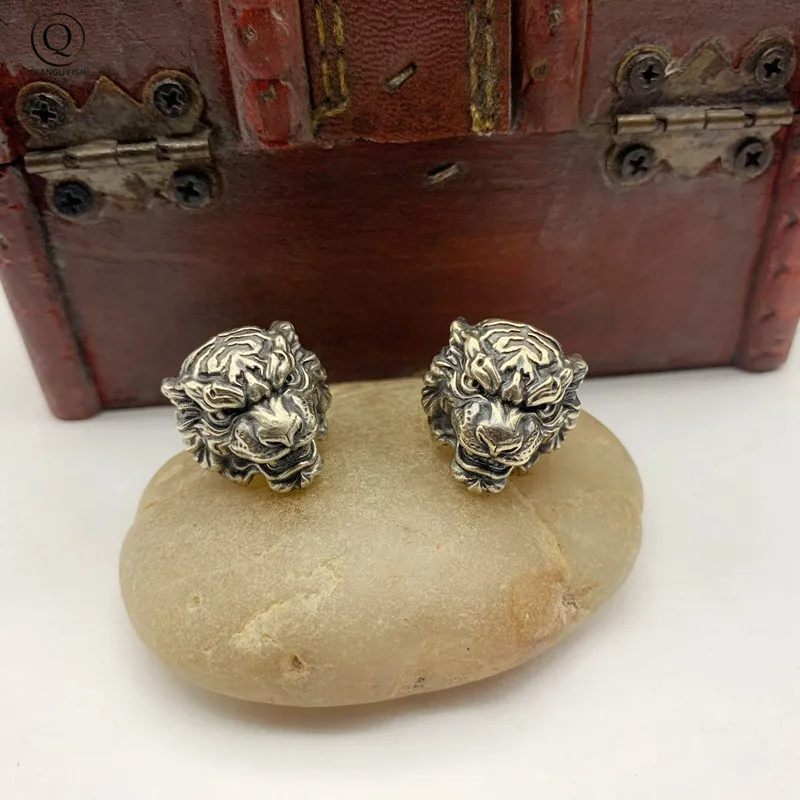 Животные голова тигра латунный зонтик веревка бусины DIY искусственная подвеска