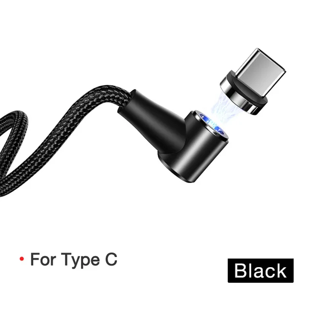 Black for Type C Cafele Быстрый Магнитный зарядный кабель Micro usb type C кабель для iPhone QC3.0 новейший L Тип Магнит зарядное устройство Шнур адаптер для проводов - Цвет: Black for Type C