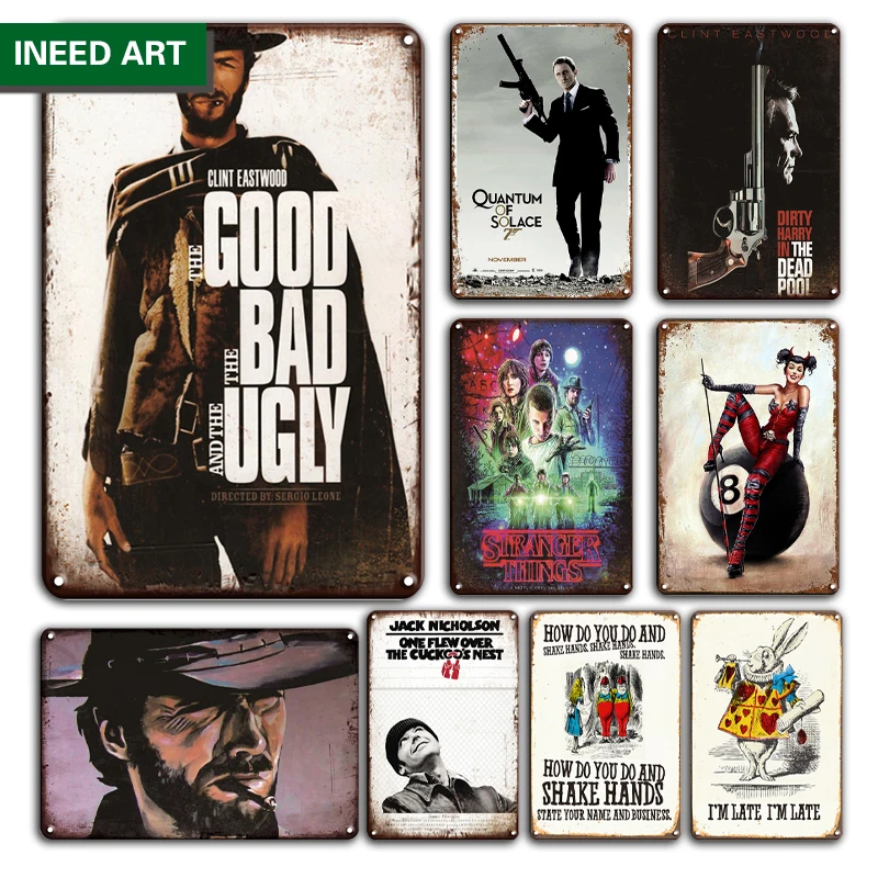 

Vintage Garage Metal Wall Decoration Tin Sign Retro Movie Decorative Wall Poster Pin Up Girl Wall Sticker Home Decor