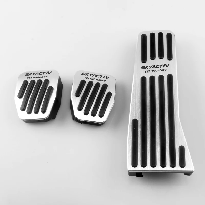 MT 3pcs Педаль акселератора для автомобиля из алюминиевого сплава, педали тормоза, педаль для ног, нескользящая Накладка для Mazda 3 Axela CX-30 - Название цвета: MT 3pcs