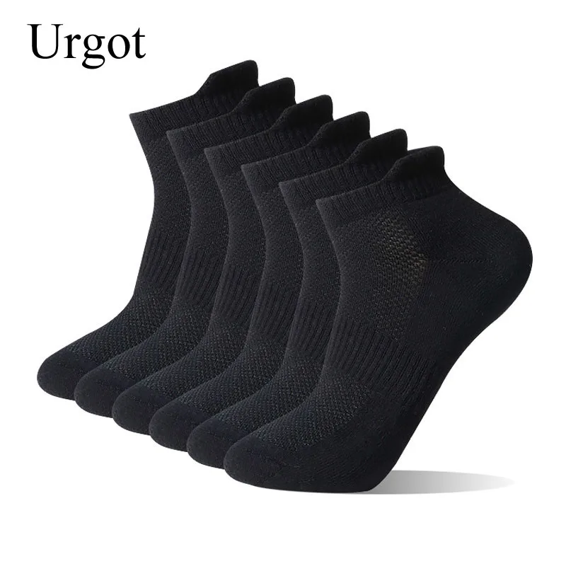 

Urgot 5 Pairs Men's Sports Socks Combed Cotton Terry Black Mesh Sock High Quality Male Adult Durable Sox Meias Calcetines Hombre