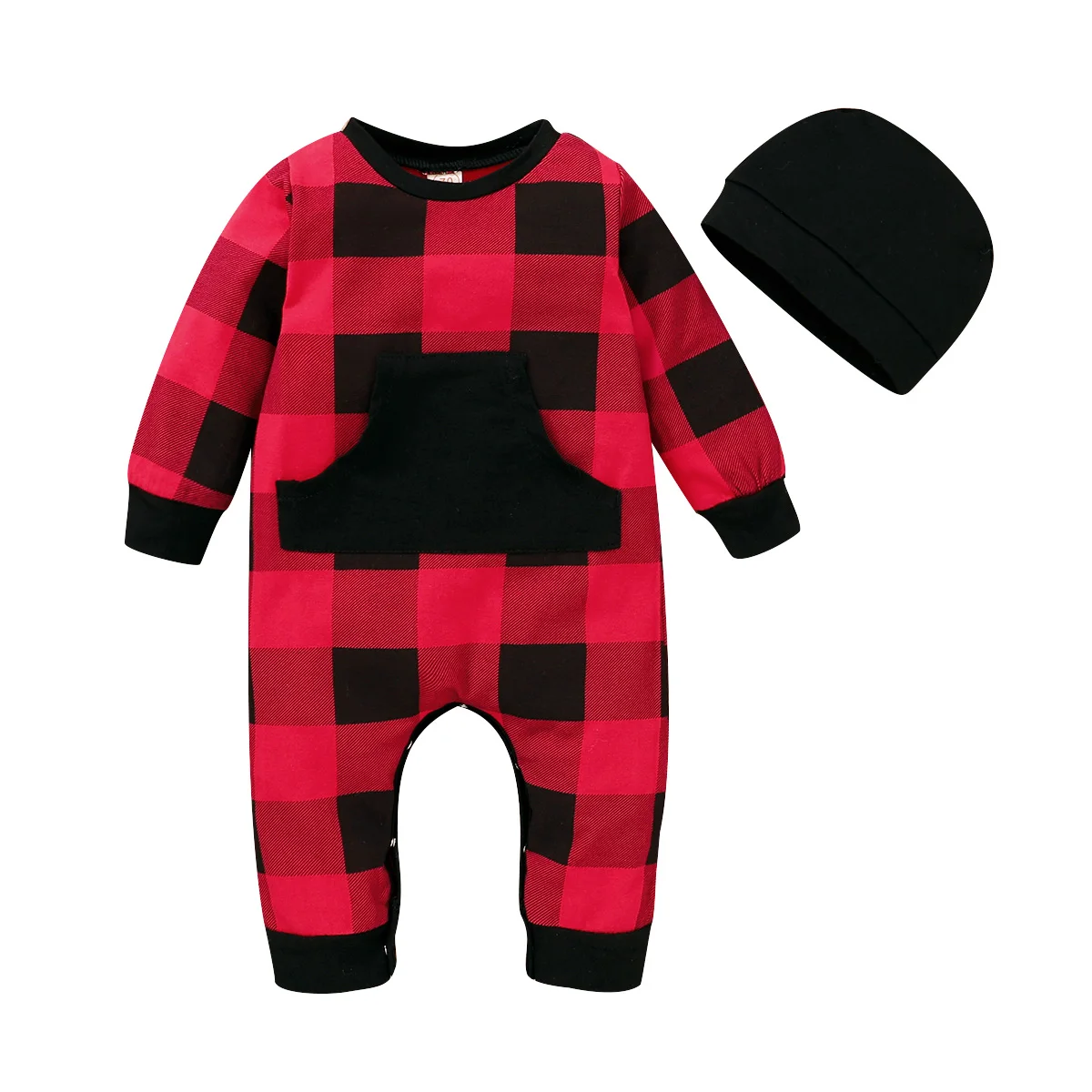 Детский Рождественский комбинезон из 2 предметов пижама боди с длинными рукавами