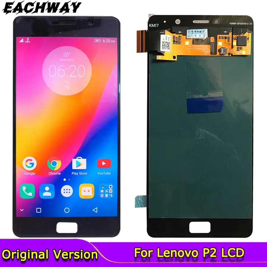 100% протестированный 5 &quotдля Lenovo P2 ЖК дисплей сенсорный экран дигитайзер сборка с