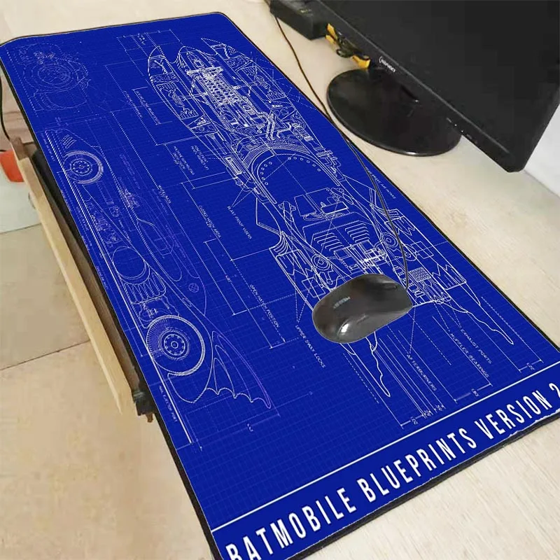 Mairuige Batman Batmobile Blueprints большой игровой коврик для мыши для геймера с блокировкой края коврик для мыши для ноутбука компьютерный коврик для мыши для CS GO