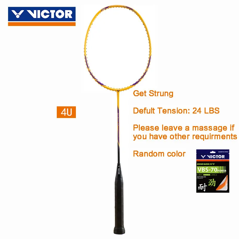 4U get strung VBS70 Ракетка для бадминтона victor raquete Новинка углеродистая струйная скоростная серия высокого натяжения ARS-10 - Цвет: 4U get strung VBS70