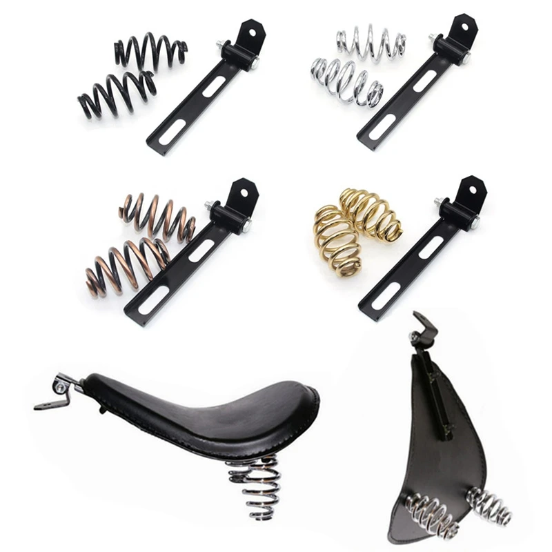

3 Inch Leather Motorcycle Sportster Chopper Bobber Custom Solo Spring Bracket Seat For Suzuki Yamaha Honda Chopper