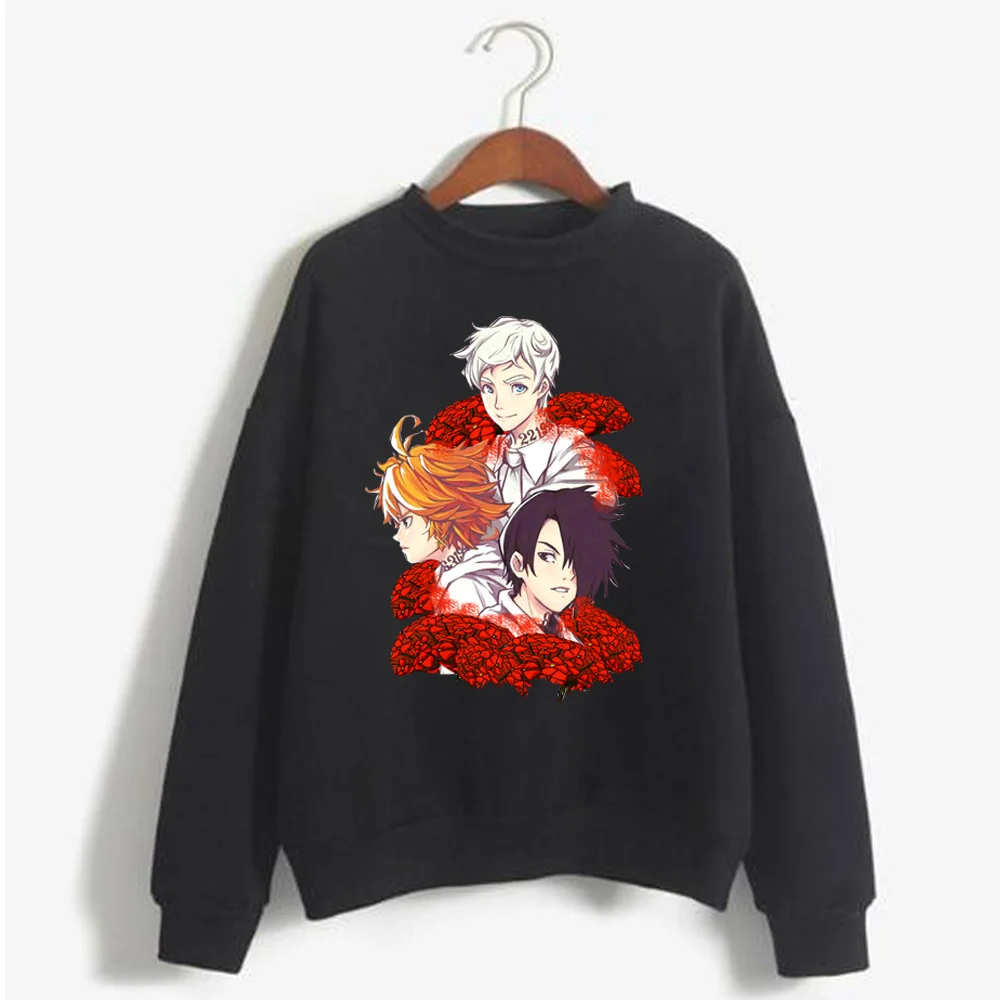 

The Promised Neverland Print Sweatshirts Harajuku Emma Norman Ray Loog Sleeve Sweatshirt Hoodie Casual Men Women Street Style