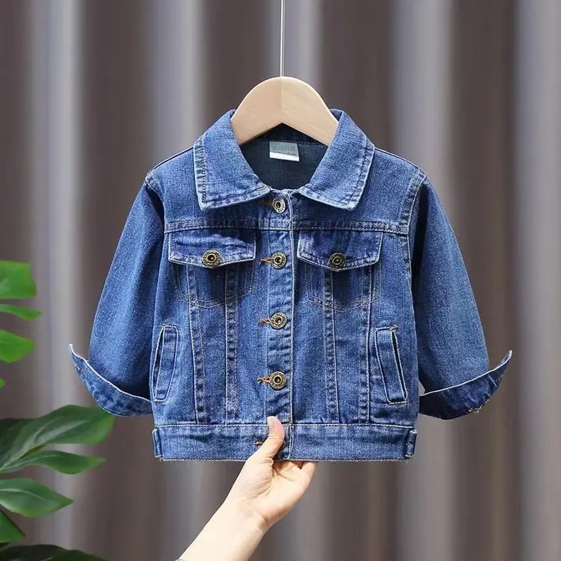 

Kids Denim Jackets Baby Boy Girl Spring Autumn Fashion Coats Jackets Jeans 2 3 4 5 6 Children Outerwear Jean 2022 New