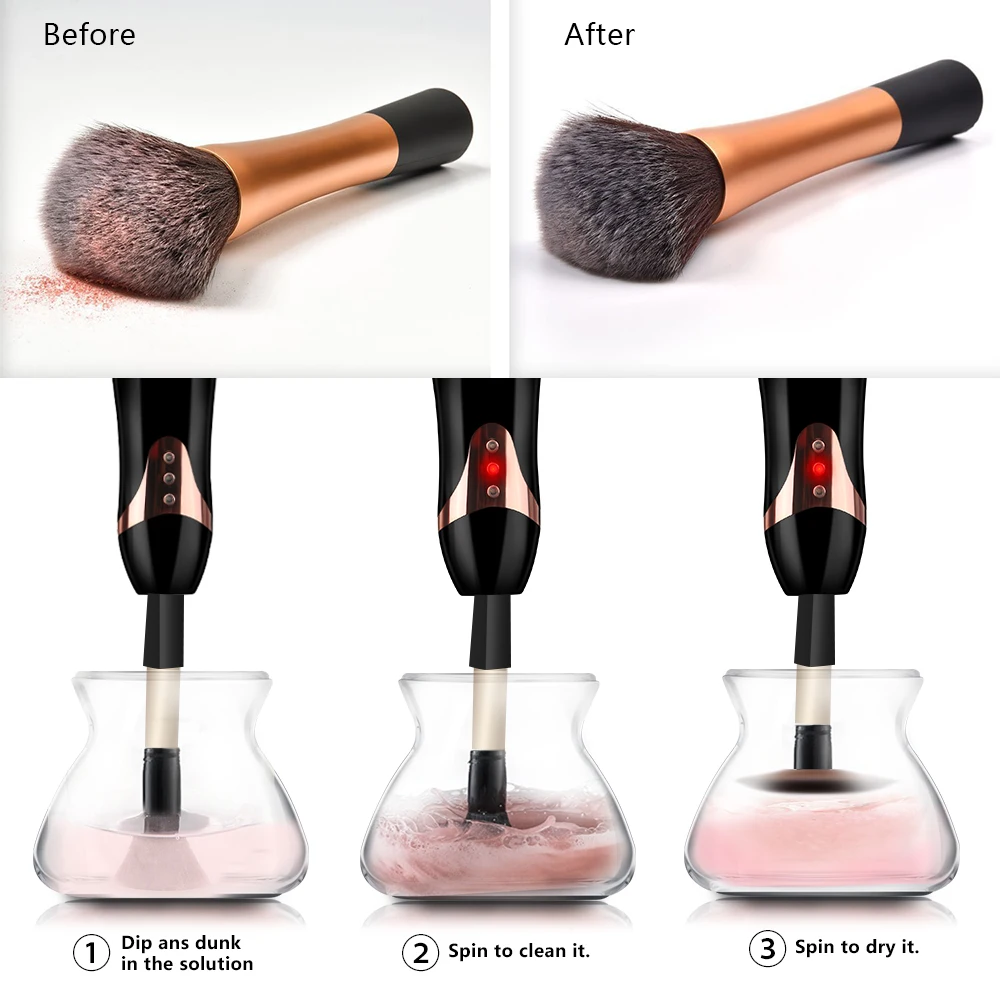 

Fast Shipping Makeup Brush Cleaner Type C Charged Multi-Function Machine Silicone Fast Washing and Drying Automatic Spinner Tool