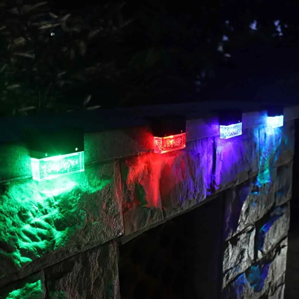 

6pcs Garden Decor Patio Yard 2 Modes LED Lamp Outdoor Waterproof Solar Light Landscape Wireless Step Deck Stairs Fence Post