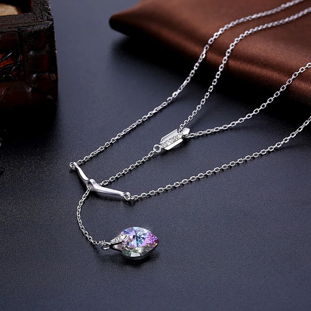 

GE457 Elegant Heart Zirconia Stone Pendent Necklace Engagement Wedding for women