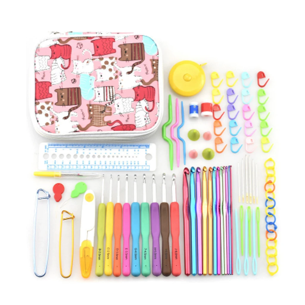 Набор алюминиевых вязальных крючков цветных вязаных набор для свитеров одежды