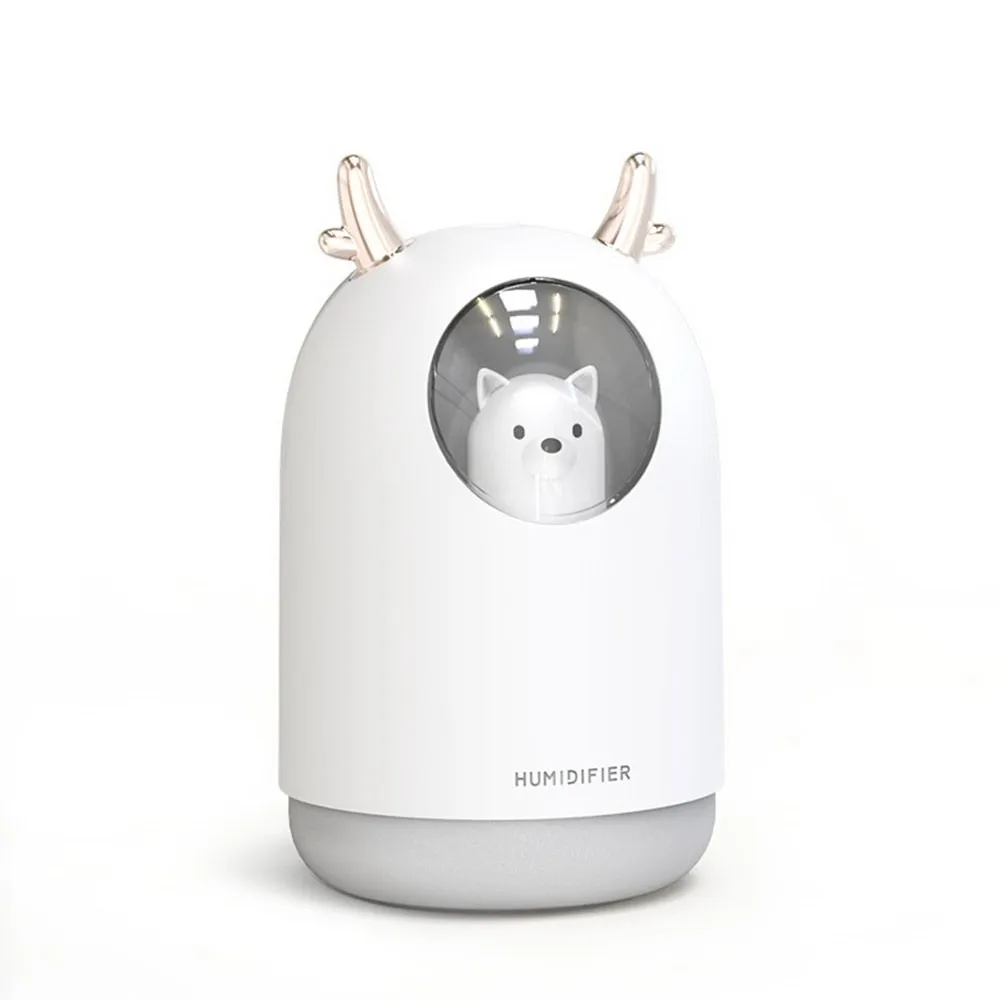 

USB Mini Humidifier Cool Mist Cute Portable Air Humidifier With Night Light For Bedroom Baby Room Home Office Car