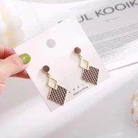 contracted senior south korean temperament to feel plover case diamond earrings geometry fairy maiden