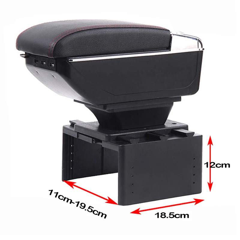 

Universal Armrest Box PU Leather Central Container Storage Box Car Styling Accessories Rotatable Handrail