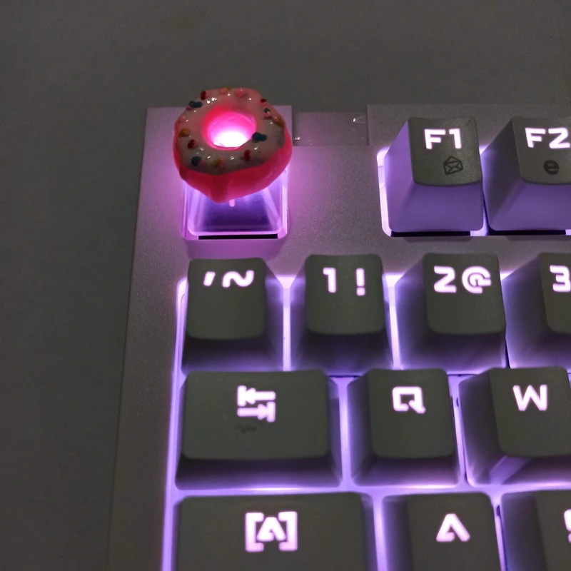 DIY Keyboard ABS Backlit OEM Profile R4 Keycap Delicious Donuts Keycap for Mx Switch Mechanical Keyboard for Girl's Gift