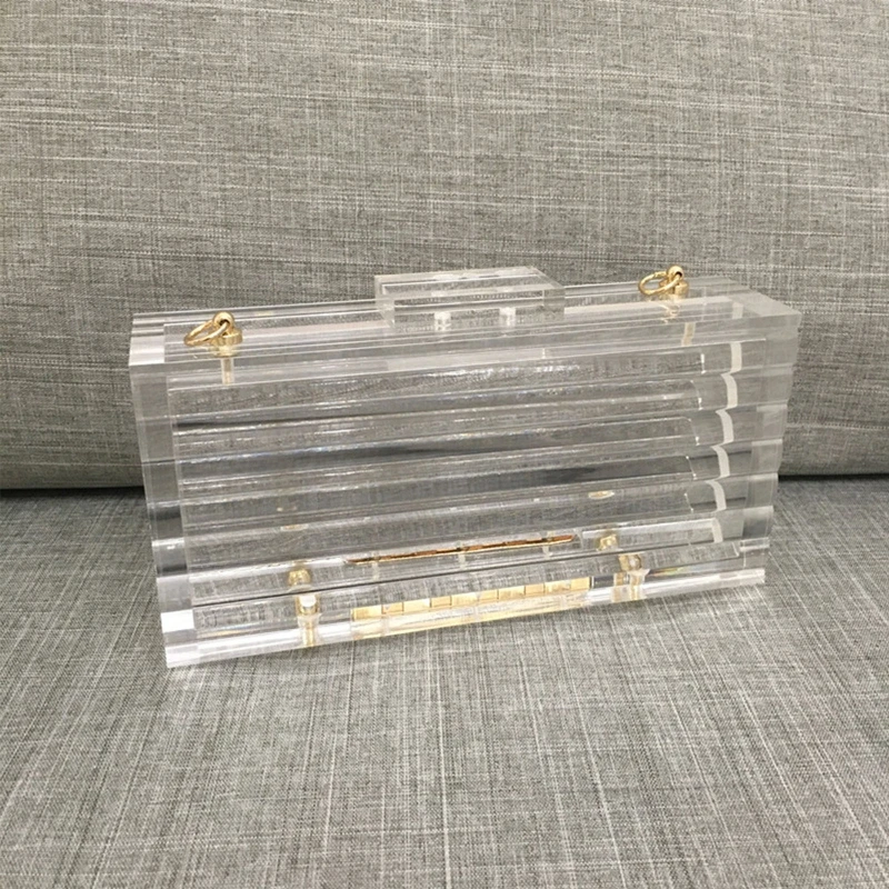

Transparent Fashion Women Chain Shoulder Bar Bag Luxury Party Prom Elegant Banquet Evening Dinner Handbag Woman Casual