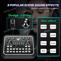 micwl bluetooth digital sound card audio mixer for laptop mobile phone pc network live microphone recording built in battery