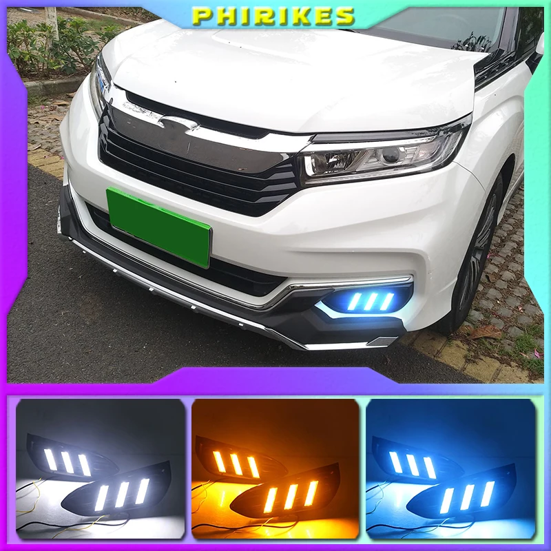 

1 комплект для Honda AVANCIER 2020 DRL дневные ходовые огни дневной свет 12 В ABS противотуманная фара с желтым поворотным сигналом