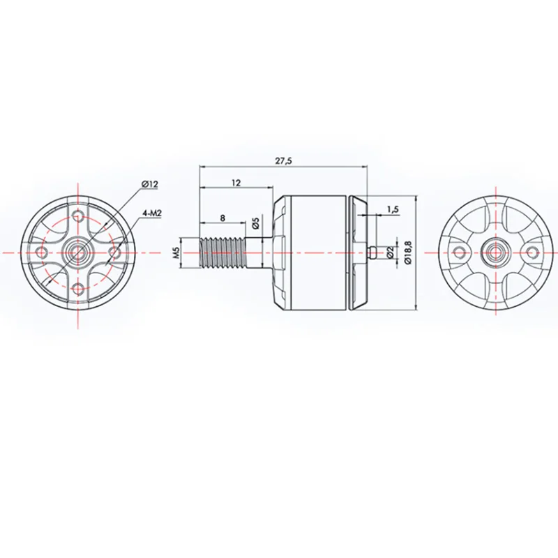 

4PCS T-Motor F20II 2800KV Engine 3Inch-6S 4Inch-4s Electric Machine 9N12P 167m 0.5A for 1408 Motor RC Drone Toys Parts