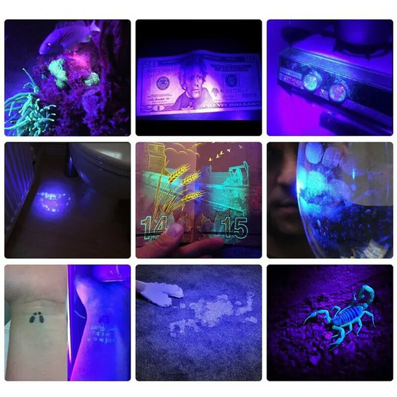 УФ-фонарик/черномерное освещение D5 UV Ultra Violet Led 365/395 нм Инспекционная лампа Фонарь с увеличением Зонд обнаружения пятен от животных