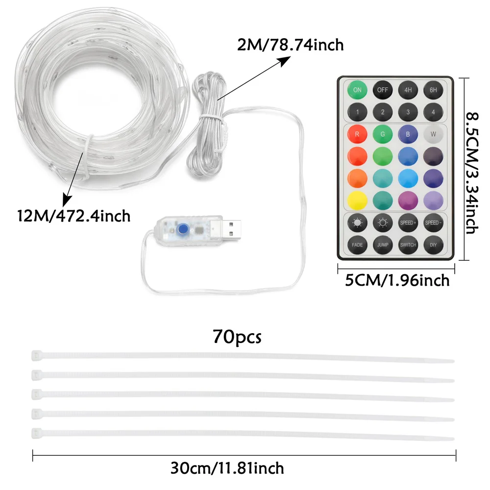 

PVC hose light LED Remote Control Trampoline Lights 39.4Ft 100 LEDs 4 Modes 16 Colors Change Waterproof LED Lights
