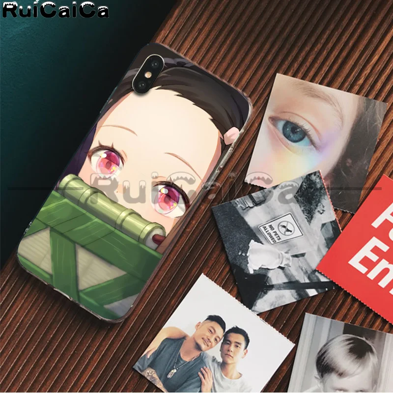 RuiCaiCa Demon Slayer Kimetsu No Yaiba рукоделие принт рисунок чехол для телефона iPhone 8 7 6S Plus X XS MAX 5 5S SE XR 11 11pro