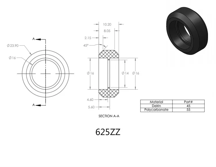 CNC Openbuilds колеса пластиковые POM с 625zz MR105zz натяжной шкив подшипника круглое перлиновое колесо для V-Slot C-Beam части 3d принтера