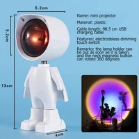 ins robot sunset projector lamp rainbow atmosphere led night light for home bedroom background wall decor usb table lamp