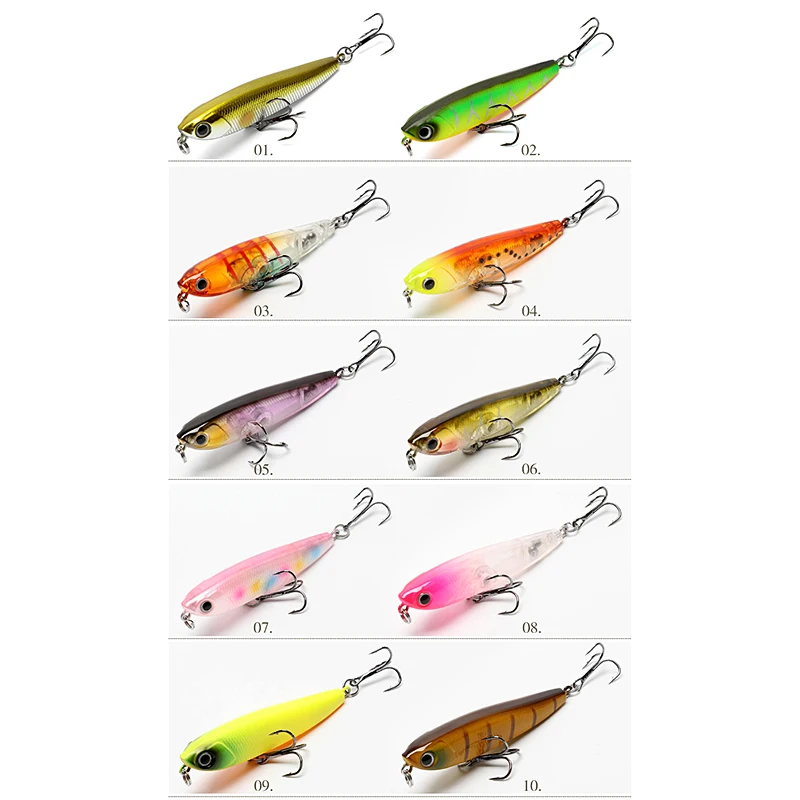 

6cm 3.3g Rockfishing Fishing Lures Pencil Woblers Mini Topwater Pike Artificial Bait For Fishing Baits Floating Fish Wobblers