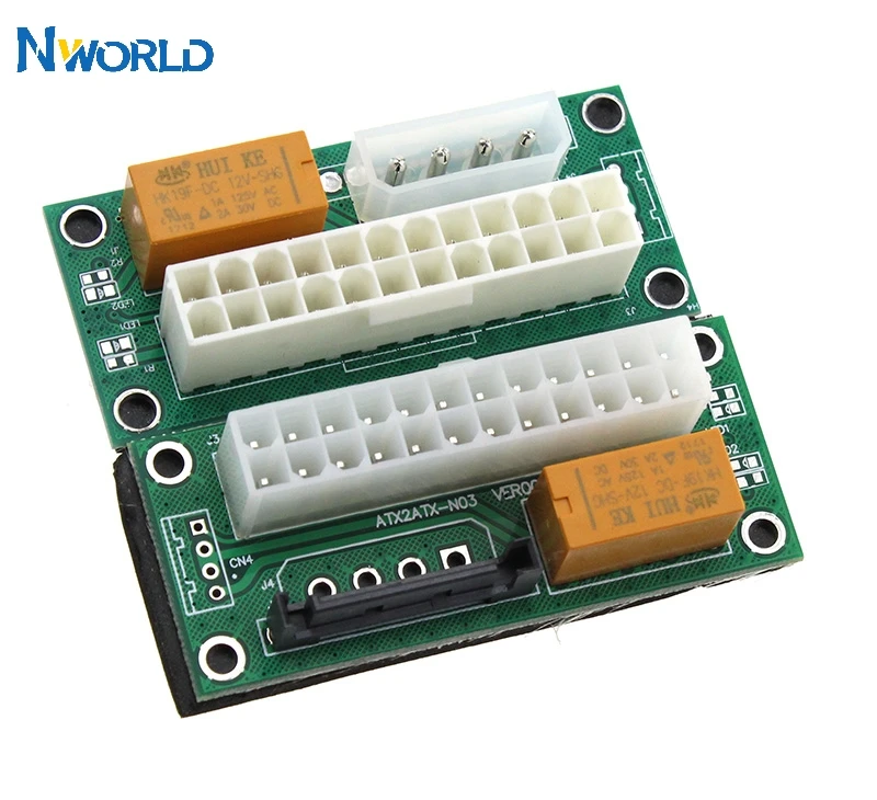 Двойной адаптер питания ATX 24Pin на 4pin/SATA Molex Удлинительный кабель для синхронизации
