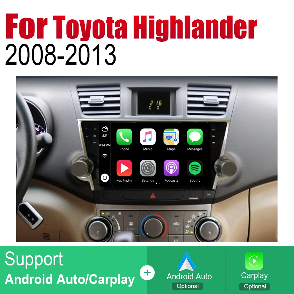 Автомобильный плеер ZaiXi с GPS-навигацией для Toyota Highlander 2008 ~ 2013 Автомобильная