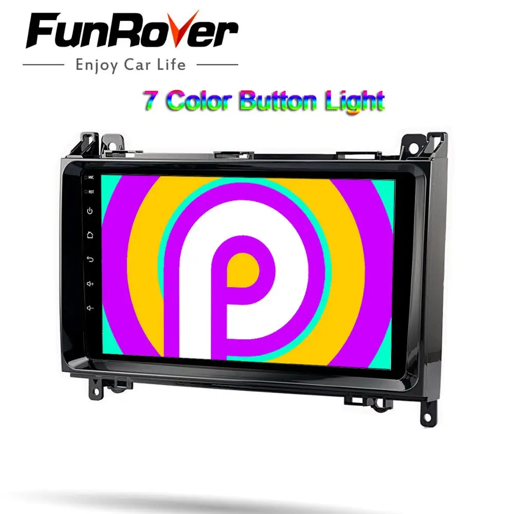 Funrover Автомобильный мультимедийный плеер Android 9.0 2 Din gps Авторадио для Mercedes Benz B W245 B150