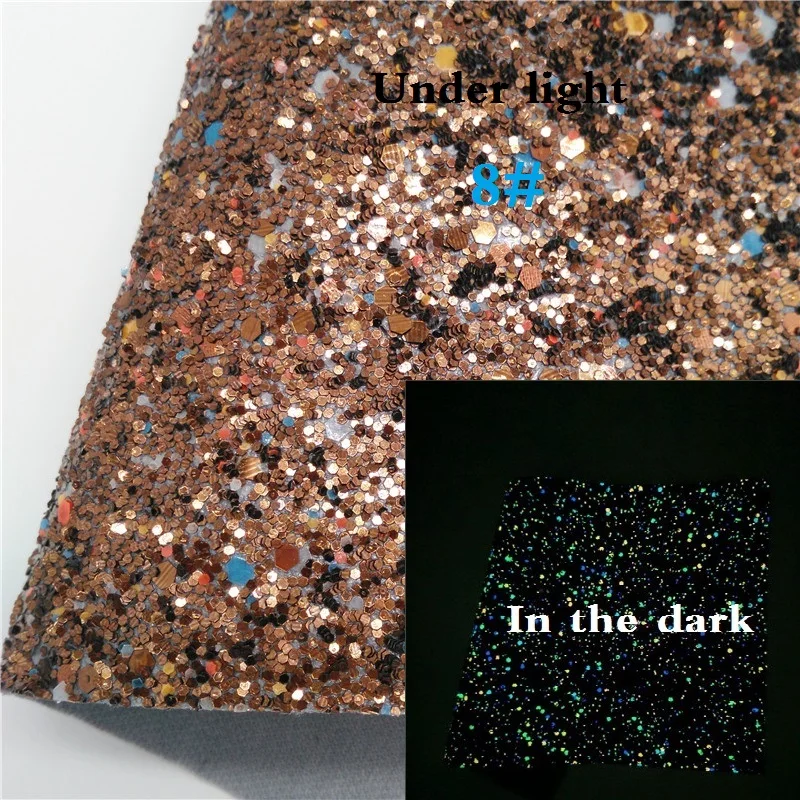 8 Glitterwishcome 21X29 см A4 Размер светится в темноте блестящая ткань, массивные блестящие кожаные листы, блестящий винил для луков, GM564A - Цвет: 8