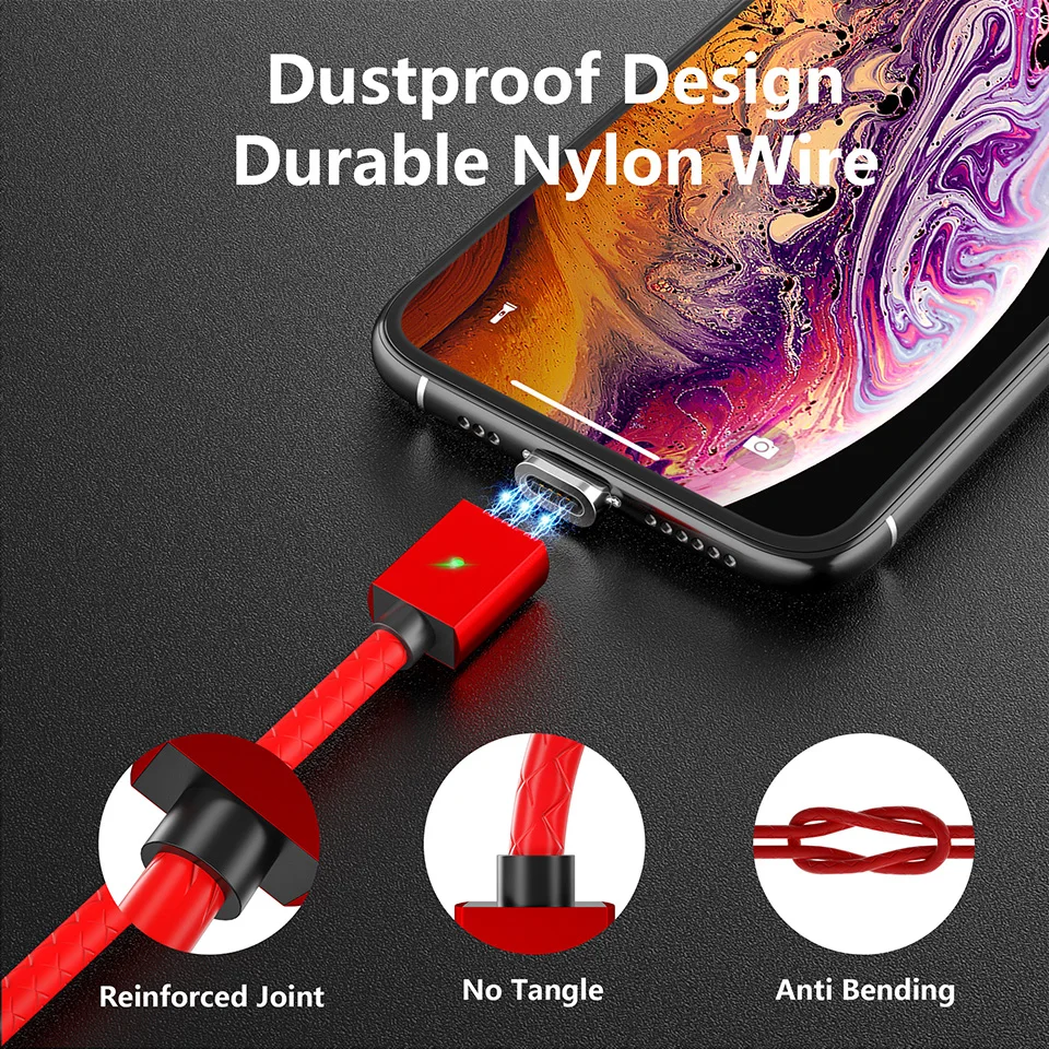Магнитный кабель MANTIS для Apple iPhone 3A, магнитный кабель usb type C для зарядки Micro USB телефона, зарядное устройство для передачи данных, шнур для быстрой передачи данных на базе Android