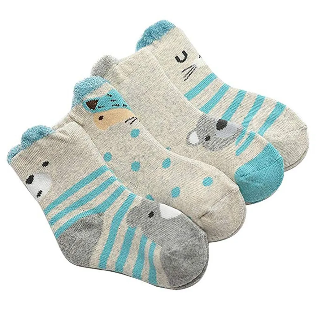 Fox Bear Cat Dog Pattern Knee High Socks Toddler Baby Girls Boys Children Cute Cartoon Animal Autumn Winter Stretchy Warm Sock | Детская