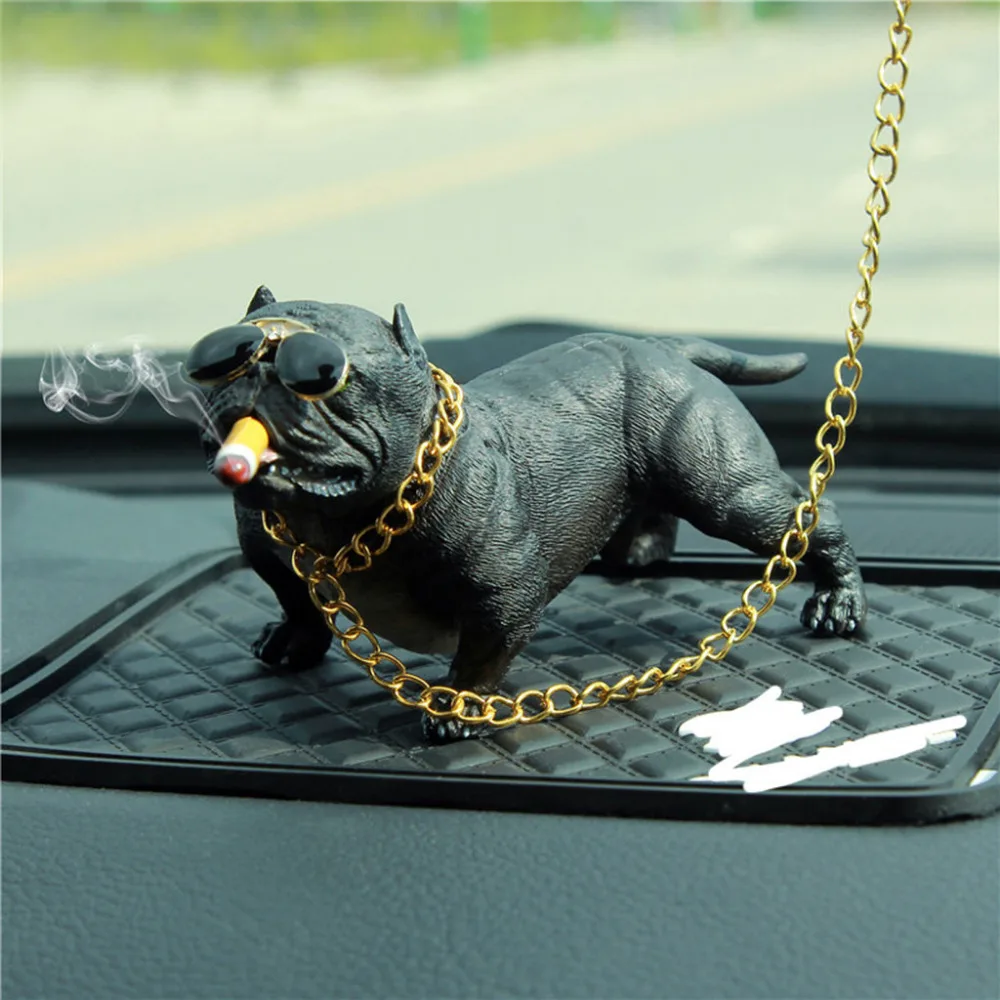 Bully Pitbull Dog Car Interior Decoration Dashboard Ornament Fashion Funny Cute Home Auto Accessories No Base |
