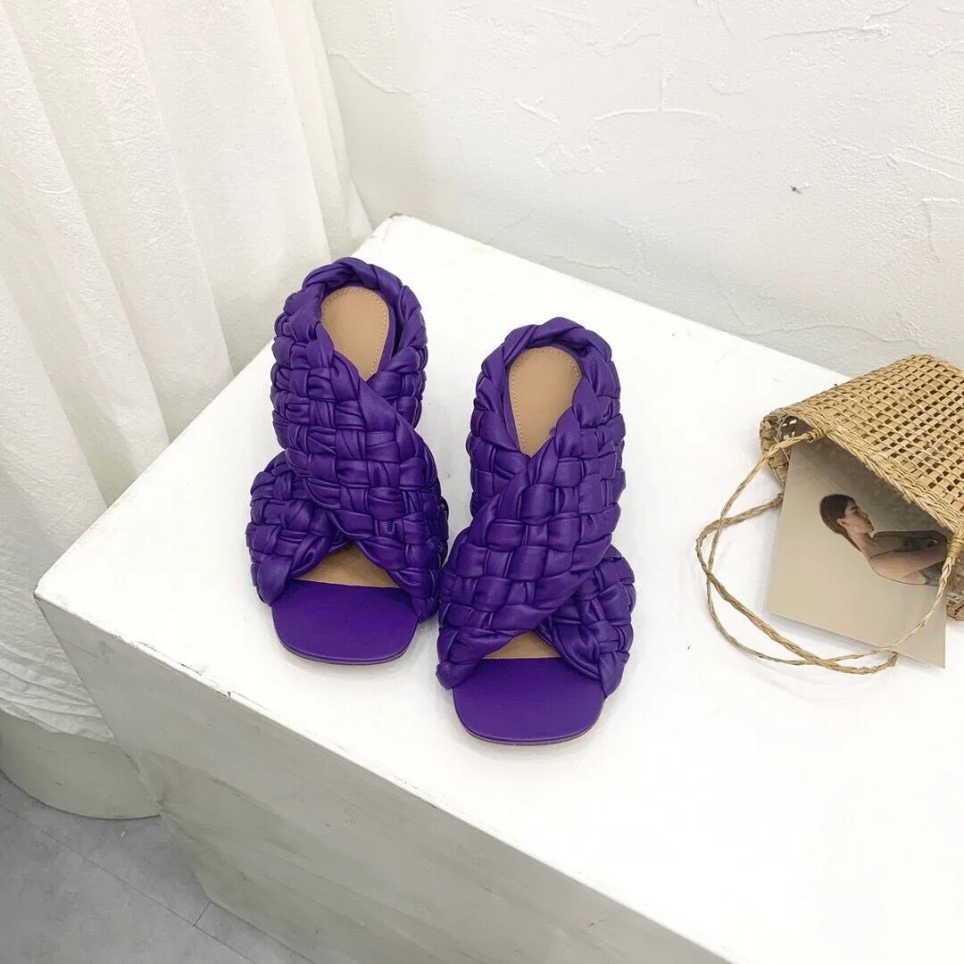 

Prowow Leather Sandals Ankle Wrapped Open Toe Shoes Soft Leather Sandals Popular Designer Top Quality Summer New Women Shoes