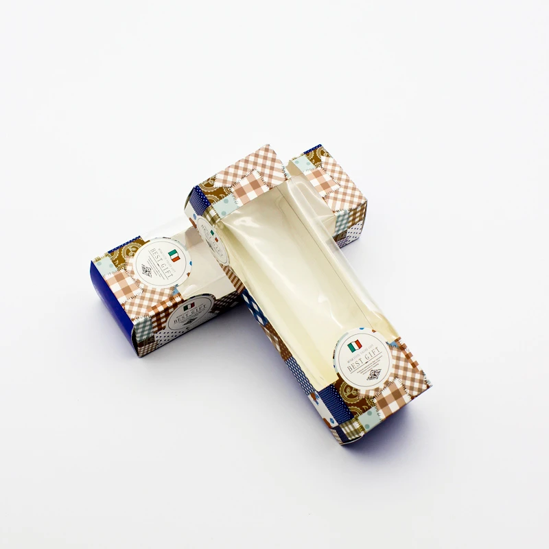 50 шт. рулонные коробки для торта маленькая коробка макарон с окном итальянский